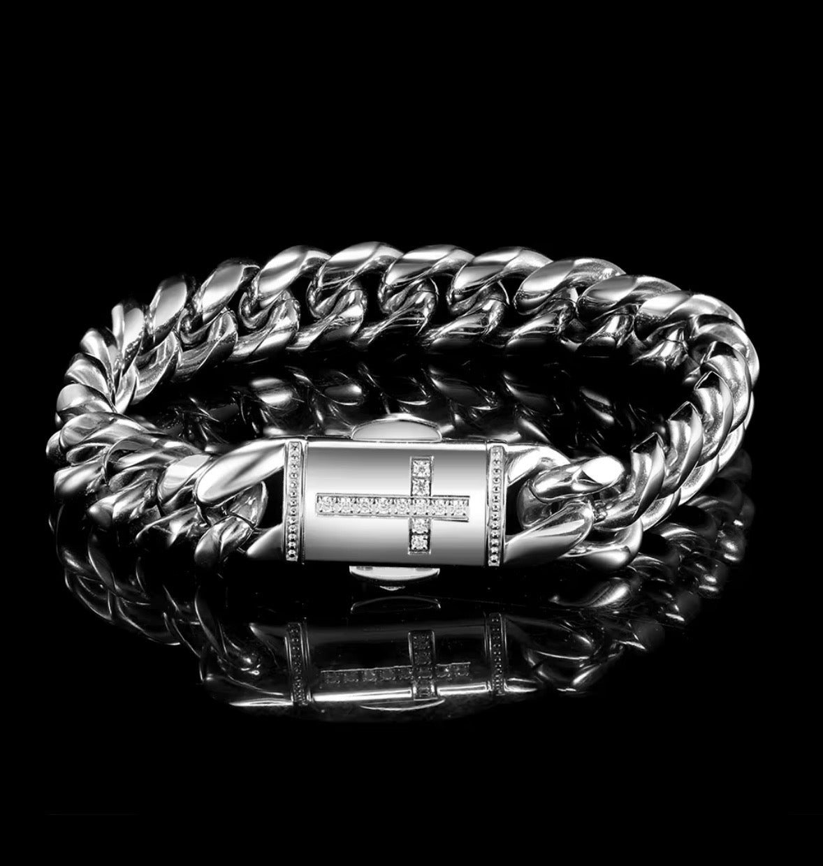 Christ Cross Cuban link bracelet
