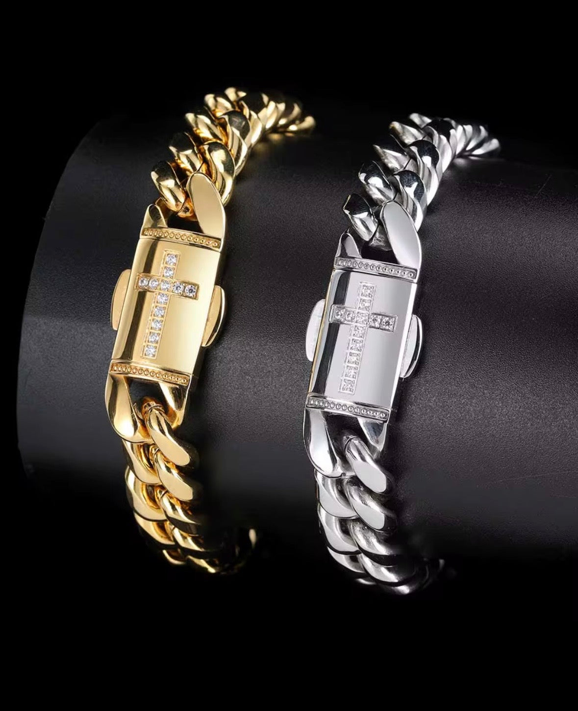 Christ Cross Cuban link bracelet